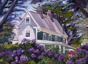 A House with Purple Rhododendron