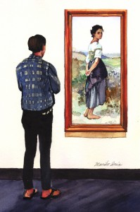 561. Bouguereau & Young man Watercolor painting by Mariko Irie